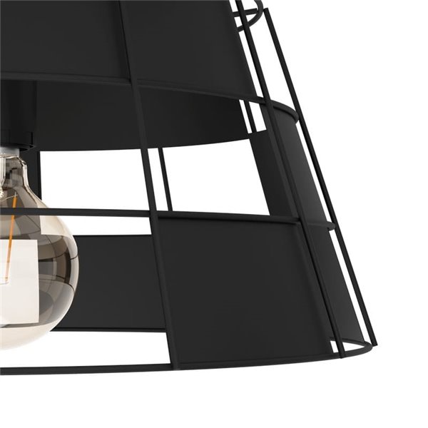Lámpara Colgante PONTEFRACT de Metal Negro con Diseño Geométrica, E27