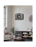 Candeeiro de teto pendente industrial MANBY em metal expandido preto, E27