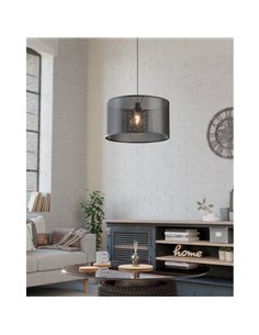 Lámpara de Techo Colgante Insdustrial MANBY de Metal Expandido Negro, E27 2