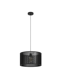 Lámpara de Techo Colgante Insdustrial MANBY de Metal Expandido Negro, E27