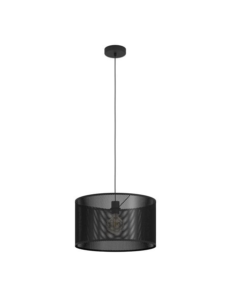Lámpara de Techo Colgante Insdustrial MANBY de Metal Expandido Negro, E27