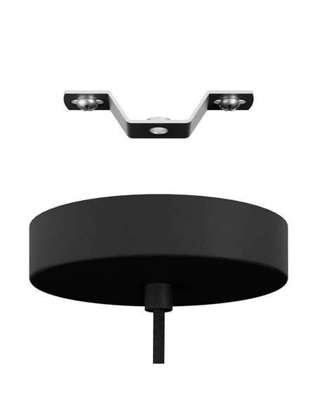 Candeeiro de teto suspenso industrial MANBY em metal expandido preto, E27