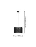 Lámpara de Techo Colgante Insdustrial MANBY de Metal Expandido Negro, E27