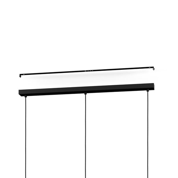 Lámpara Colgante industrial de Tres Pantallas MANBY, de Metal Expandido Negro, 3XE27