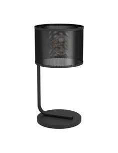Lampe de table de type industriel MANBY en métal déployé noir, E27