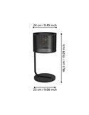 Lámpara de Sobremesa tipo Industrial MANBY de Metal Expandido Negro, E27