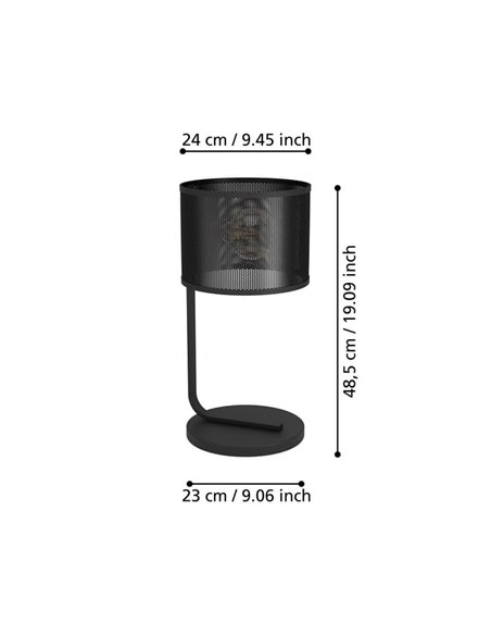 Lámpara de Sobremesa tipo Industrial MANBY de Metal Expandido Negro, E27