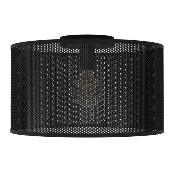 Plafón de Techo industrial MANBY de Metal Expandido Negro, E27