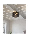 Plafón de Techo industrial MANBY de Metal Expandido Negro, E27