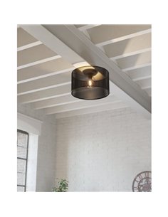 Plafón de Techo industrial MANBY de Metal Expandido Negro, E27 2