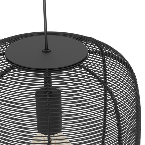 Lámpara de Techo Industrial Colgante RINROE de Metal Alambre Negro, E27