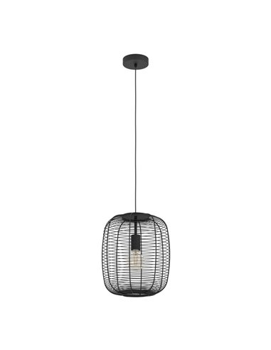 Lámpara de Techo Industrial Colgante RINROE de Metal Alambre Negro, E27