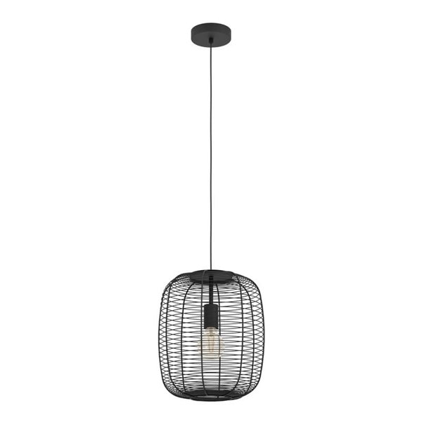 Lámpara de Techo Industrial Colgante RINROE de Metal Alambre Negro, E27