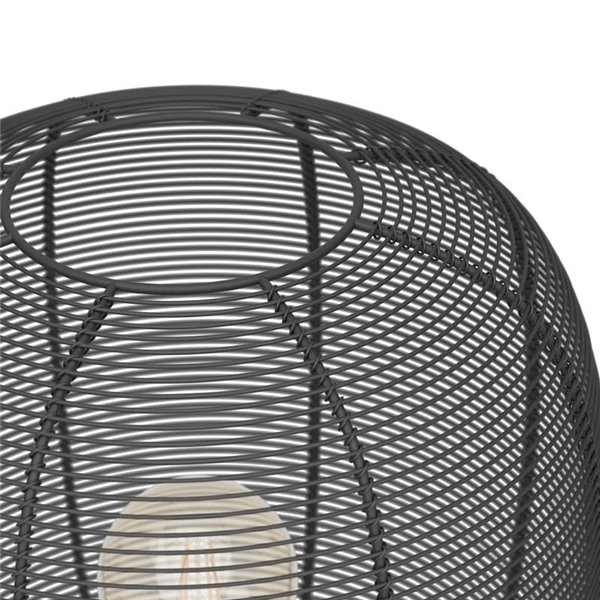 Lámpara de Pie Industrial con pata trípode RINROE de Metal Alambre Negro, E27