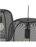 Lámpara Colgante Industrial con 2 pantallas RINROE de Metal Alambre Negro, 2XE27