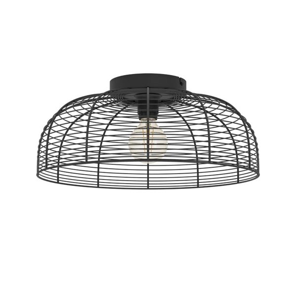 Plafon estilo industrial RINROE em fio preto, E27