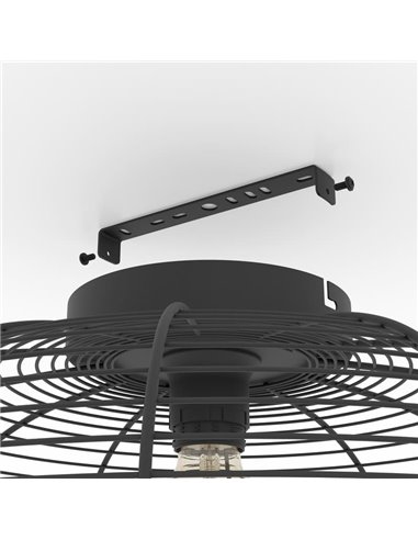 Plafon estilo industrial RINROE em fio preto, E27