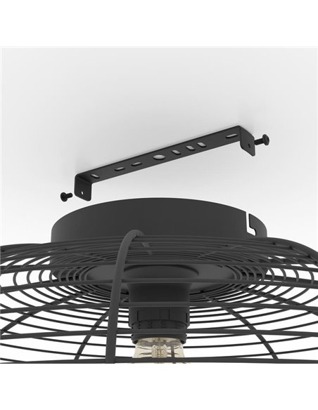 Plafonnier en fil noir de style industriel RINROE, E27