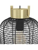 Lámpara de Techo Industrial Colgante ROUNDHAM Metal Negro y Latón Ø220mm, E27