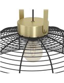 Lámpara de Techo redonda Colgante ROUNDHAM, tipo Industrial, Metal Negro y Latón Ø450mm, E27
