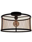  Plafón de Techo Estilo Moderno DELLOW Metal Latón y Negro, E27