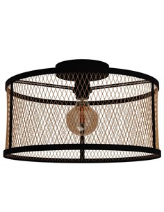  Plafón de Techo Estilo Moderno DELLOW Metal Latón y Negro, E27