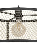 Lámpara de Techo Colgante DELLOW de Latón Cepillado y Negro, E27