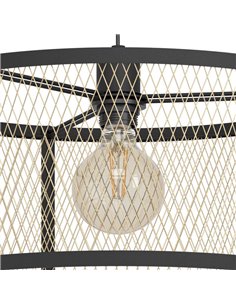 Lámpara de Techo Colgante DELLOW de Latón Cepillado y Negro, E27 2