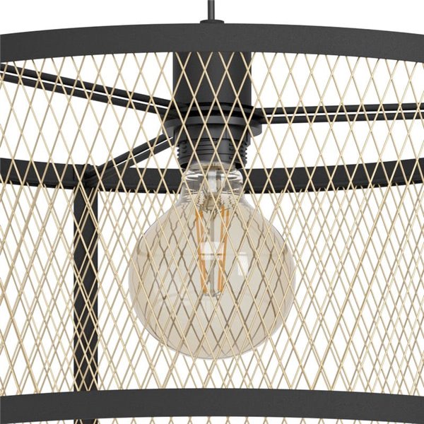 Lámpara de Techo Colgante DELLOW de Latón Cepillado y Negro, E27