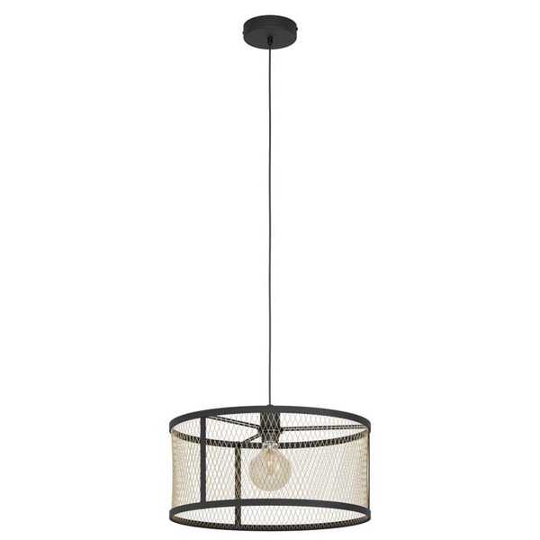 Lámpara de Techo Colgante DELLOW de Latón Cepillado y Negro, E27