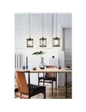 Lámpara de Techo Colgante Triple DELLOW Latón Cepillado y Negro, 3xE27