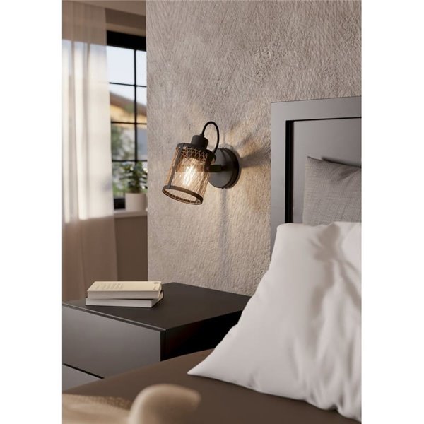 Aplique de Pared y Techo DELLOW de Latón Cepillado y Negro, E27