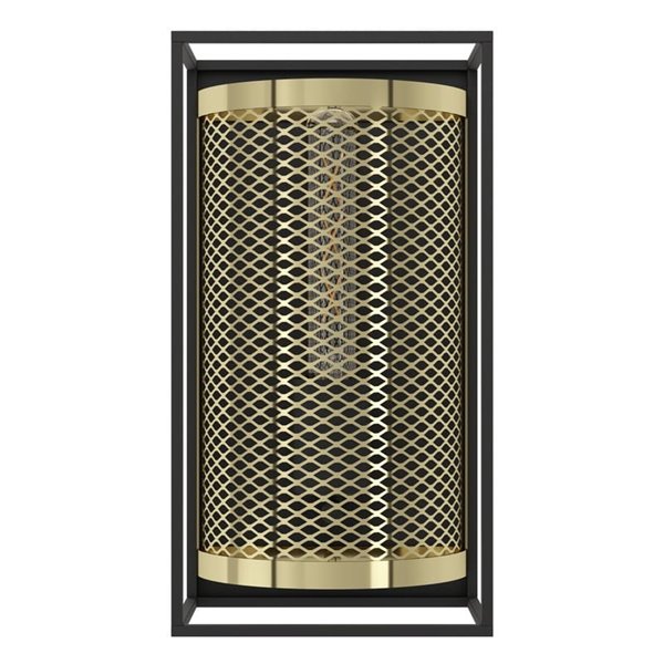 Aplique de Pared Estilo Industrial NOHALES de Metal Negro y Latón, E27