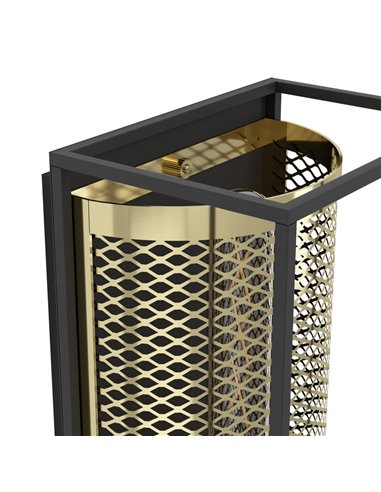 Aplique de parede estilo industrial NOHALES em metal preto e latão, E27