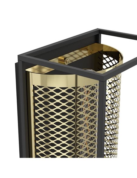Aplique de parede estilo industrial NOHALES em metal preto e latão, E27