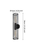 Aplique de Pared Industrial REDCLIFFE de Metal Expandido Negro, 2XE27