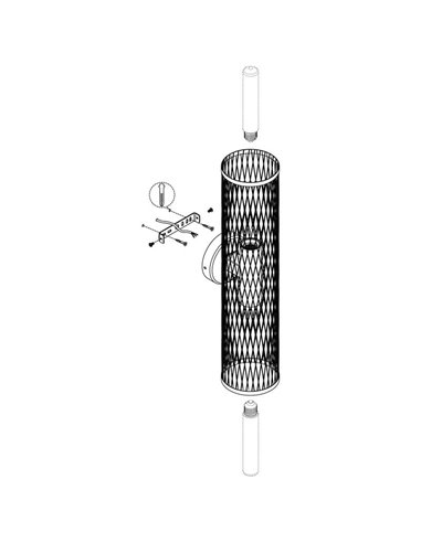Aplique de Pared Industrial REDCLIFFE de Metal Expandido Negro, 2XE27