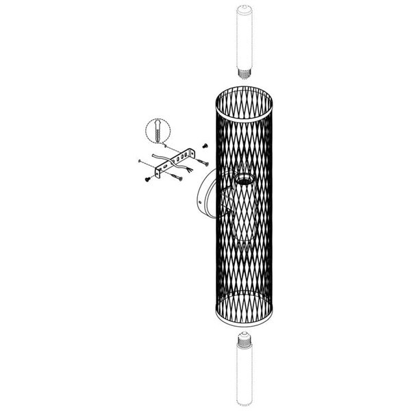 Aplique de Pared Industrial REDCLIFFE de Metal Expandido Negro, 2XE27