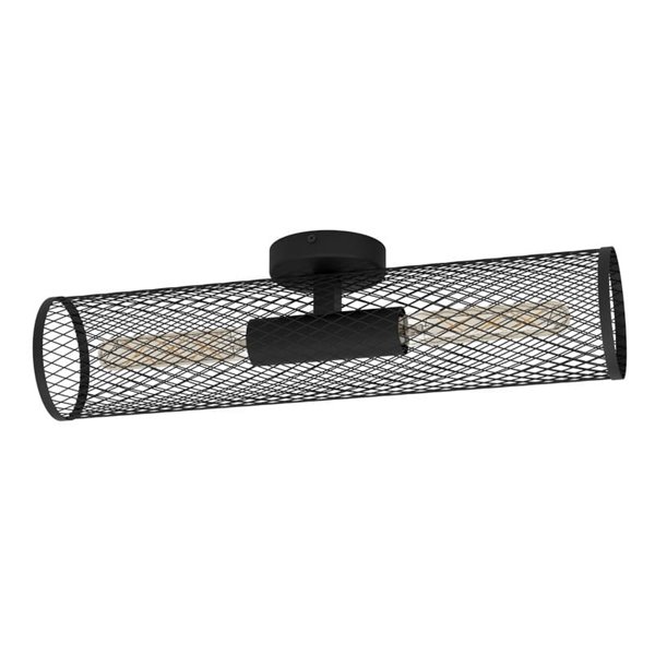 Aplique de Pared Industrial REDCLIFFE de Metal Expandido Negro, 2XE27