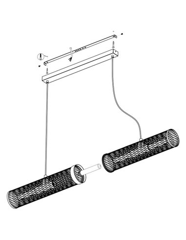 Lámpara Colgante Industrial REDCLIFFE de Metal Expandido Negro, 4XE27