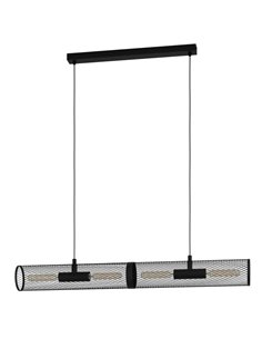 REDCLIFFE Lampe à suspension industrielle en métal déployé noir, 4XE27