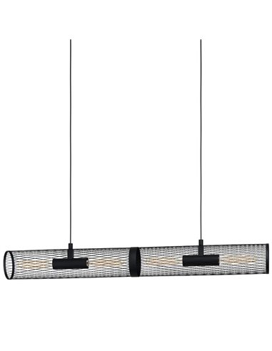 Lámpara Colgante Industrial REDCLIFFE de Metal Expandido Negro, 4XE27