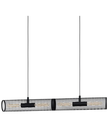 Lámpara Colgante Industrial REDCLIFFE de Metal Expandido Negro, 4XE27