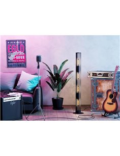 Lampadaire industriel REDCLIFFE en métal déployé noir, 4XE27 2