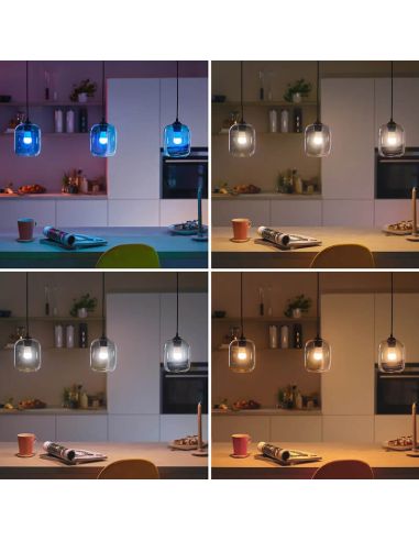 Lâmpada LED inteligente RGB esférica E14 com Wiz, Wi-Fi e Bluetooth regulável E14 Philips Smart