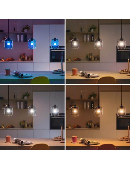 Lâmpada LED inteligente RGB esférica E14 com Wiz, Wi-Fi e Bluetooth regulável E14 Philips Smart