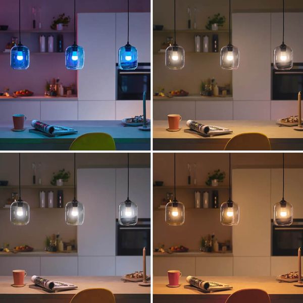 Bombilla LED inteligente E14 esférica RGB con Wiz, Wi-Fi y Bluetooth Regulable E14 Philips Smart