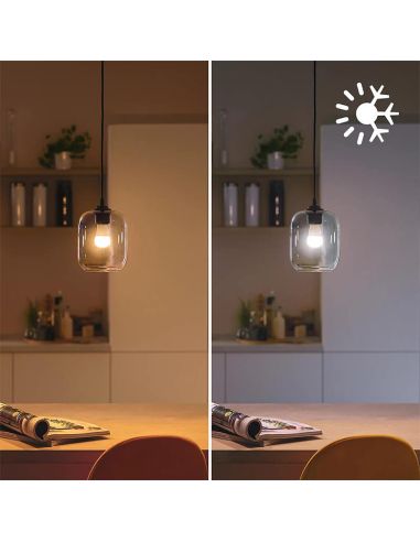 Bombilla LED inteligente E14 esférica RGB con Wiz, Wi-Fi y Bluetooth Regulable E14 Philips Smart