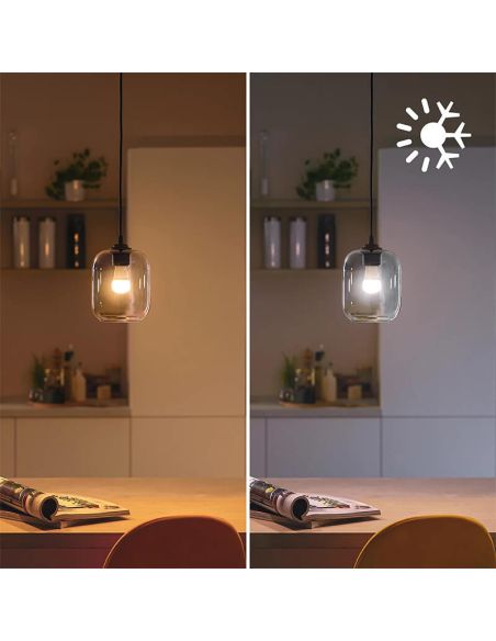 Bombilla LED inteligente E14 esférica RGB con Wiz, Wi-Fi y Bluetooth Regulable E14 Philips Smart