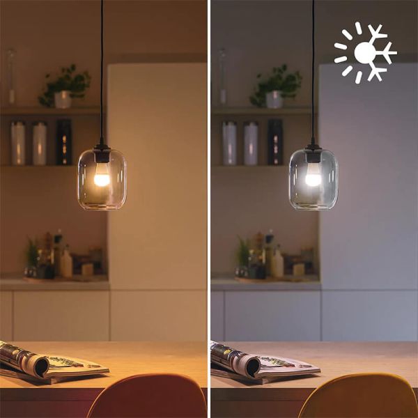 Lâmpada LED inteligente RGB esférica E14 com Wiz, Wi-Fi e Bluetooth regulável E14 Philips Smart